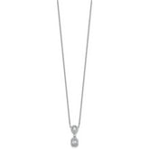 14k White Gold 1/2 carat Lab Grown Diamond VS+ F+ Complete 18 inch Halo Dangle Fashion Necklace